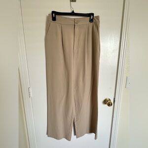 Stradivarius Beige High-Rise Tailored Trousers